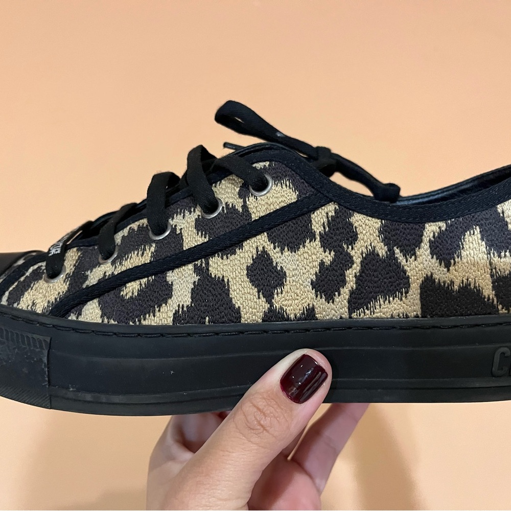 Limited Edition Christian Dior ANIMAL PRINT Black and Tan Sneakers size 9, $450 - Picture 7 of 15
